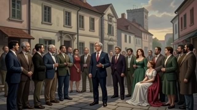 Wode Hall and Its Neighbors from "Death on the Nile". A Town Watches Wealth Local speculation The landlord and his companion discuss the money Linnet will spend on Wode Hall.