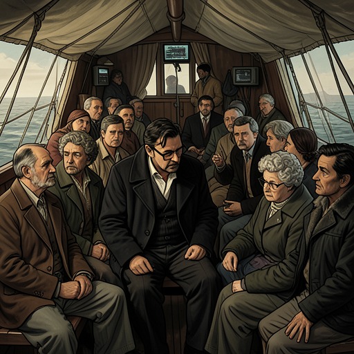 The Passengers’ Web of Motives from "Death on the Nile". The crowded steamer gathers people with unrelated grievances and secrets, forcing Poirot to distinguish real motives from coincidences and camouflage.