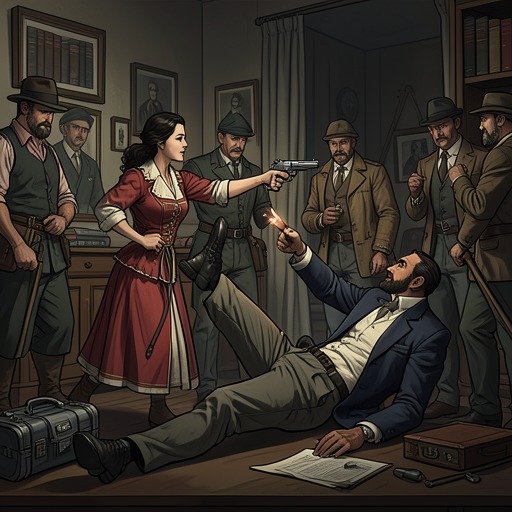 The Staged Shooting and Its Alibi from "Death on the Nile". Jacqueline’s public shooting of Simon appears to endanger him, but its real function is to create the alibis that protect their conspiracy.