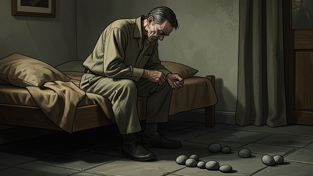通往死刑执行之路,《局外人》中的场景。上诉盘算 两种可能 默尔索强迫自己设想上诉被驳回和上诉成功这两种结果。他从最坏的结果开始,因为连希望本身都让他感到危险。 以逻辑自我安慰 他认为三十岁死亡和七十岁死亡最终都会走向同一个结局,然而失去的那些岁月仍然困扰着他。理性的接受一次又一次地与身体继续活下去的欲望发生冲突。
