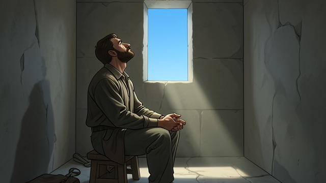新牢房,《局外人》中的场景。新牢房 狭窄的地平线 默尔索被转移到一间牢房,天空几乎成了他唯一能看见的东西。他的注意力开始围绕不断变化的光线、黎明以及上诉的可能性组织起来。 等待中的意识 牢房把生活压缩成等待。时间不再由工作或快乐来衡量,而是由脚步声是否会宣告行刑来衡量。