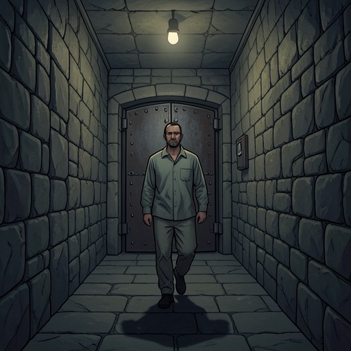 The Road to Execution from "The Stranger". This flow traces Meursault’s psychological passage from imprisonment and hope to a final reconciliation with mortality.