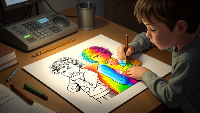 The Drawing in Color from "A Man Called Ove". The Drawing in Color A child’s image of Ove After Ove gives Parvaneh’s family a ride, Nasanin’s drawing reaches him through Parvaneh.