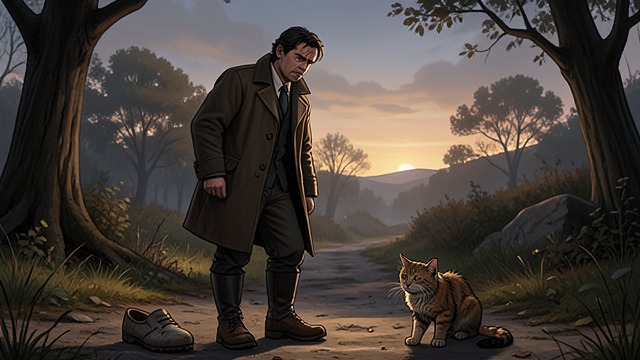 First Hostile Encounter from "A Man Called Ove". A Cat on the Footpath Mutual Distrust The Cat first appears on the footpath before dawn, battered, half-tailed, and missing an ear.