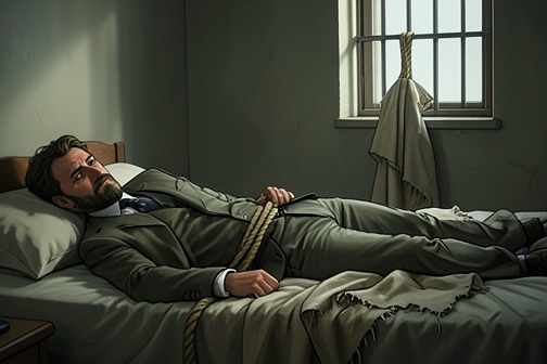 Hanson's suicide while in custody from "The Black-Eyed Blonde". Floyd Hanson’s suicide while in custody is reported to Philip Marlowe in a late-night telephone call and later becomes part of his attempt to make Clare…