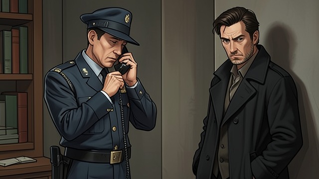 A Name on the Phone from "The Black-Eyed Blonde". A Cautious Police Contact Seeking a record Marlowe calls Joe Green at Central Homicide to ask whether the police know Nico Peterson.
