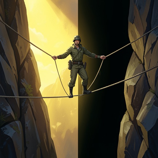 Hope Versus Integrity from "The Myth of Sisyphus". This flow traces the escalating conflict between fidelity to absurd evidence and the consolations offered by transcendence.