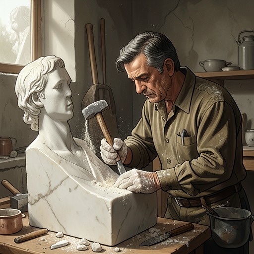 The Creator’s Discipline from "The Myth of Sisyphus". This flow follows absurd creation from description and imitation to disciplined work, diversity, and liberation from the finished work.
