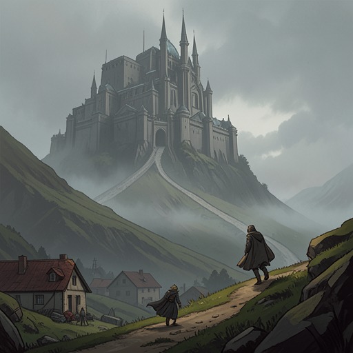 The Castle’s Human Attachments from "The Myth of Sisyphus". This flow traces Land Surveyor K.’s relationships with Frieda and Amalia as competing paths toward belonging, truth, and grace.