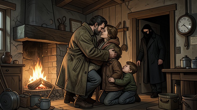 The Hearth Reclaimed from "William Tell". The Hearth Reclaimed Return to the household Tell returns to the cottage and embraces Hedwig and his sons.