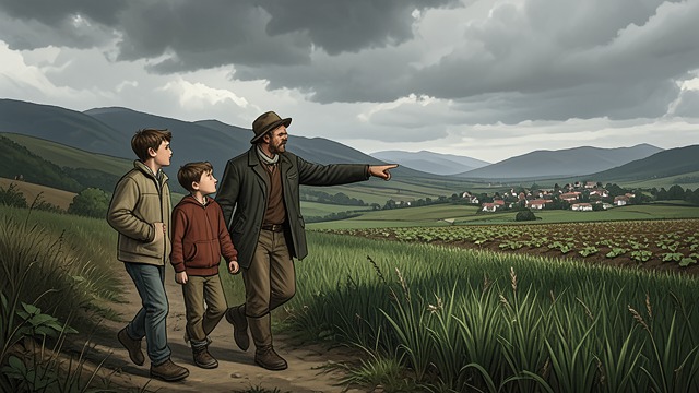 Father and Son on the Road from "William Tell". Father and Son on the Road A boy’s questions Walter Tell accompanies his father and asks about mountains, distant lowlands, and the people who live there.