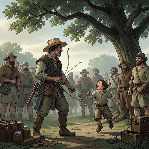 The Apple Shot and Its Aftermath from "William Tell". This flow traces the ordeal as a distinct sequence linking a public humiliation to imprisonment, escape, and Tell’s final decision.