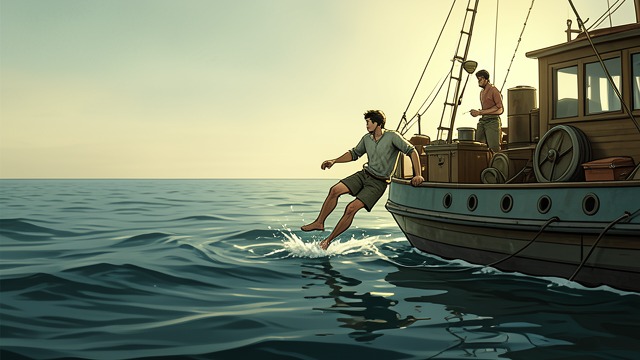The Seventeen-Year-Old from "The Lover". The Seventeen-Year-Old A sudden disappearance A young passenger leaves the bar and throws himself into the sea. The ship stops too late to recover the body.