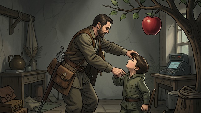 A Father’s Impossible Risk from "William Tell". A Father’s Impossible Risk Courage under coercion William Tell must shoot at the apple on Walter’s head or face death with him.