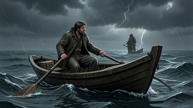 A Friend’s Rescue from "William Tell". A Friend’s Rescue Risk accepted William Tell rows through a storm to save Baumgarten when the ferryman refuses.