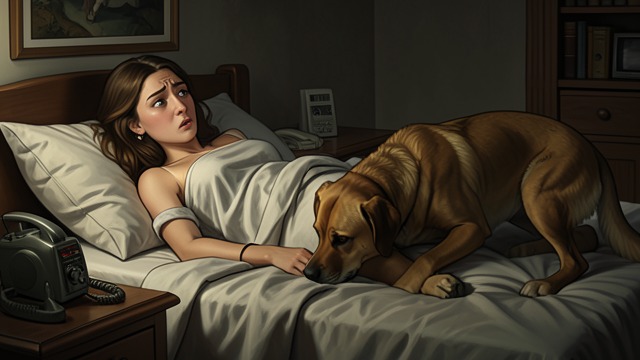 Apollo’s Night Inspection from "The Friend". Apollo’s Night Inspection A dog investigates Apollo sniffs the Narrator’s body while she lies in bed.