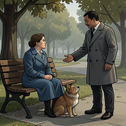 The Narrator and Apollo from "The Friend". This flow traces how the Narrator and Apollo become attached through shared routines, mutual care, and the limits of understanding between species.