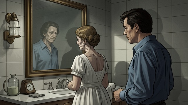 The Bathroom Return from "Doctor Sleep". Room 217 Follows The dead woman returns Dan finds Mrs. Massey in the apartment bathroom, a vivid revenant whose decay leaves physical traces.