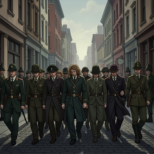 The Dachau Parades from "The Book Thief". This flow traces the repeated prisoner marches that force Molching’s residents to confront persecution and their own capacity for action.