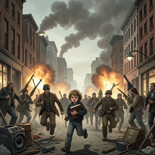 The Final Destruction from "The Book Thief". This flow traces the convergence of war, grief, and narrative survival in the destruction of Himmel Street.