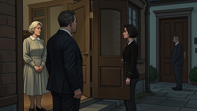 A Guarded Welcome from "Leave the World Behind". A Guarded Welcome A Neighbor’s Caution Danny opens the door but makes clear he is not simply available to help.