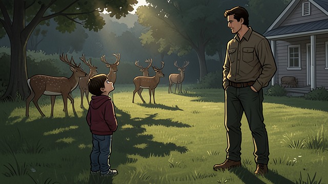 The Herd in the Yard from "Leave the World Behind". The Herd in the Yard A Strange Sighting Rose sees dozens or possibly hundreds of deer beyond the yard.