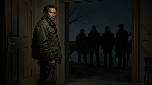 Refusal and Warning from "Leave the World Behind". Refusal and Warning The Gun Behind the Door Danny says he will lock his doors, take out his gun, and protect his own daughter.