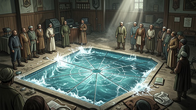 The Noise and the Cracked Glass from "Leave the World Behind". The Noise and the Cracked Glass A Physical Shock The first enormous noise shakes the people around the pool and leaves a crack in the glass.