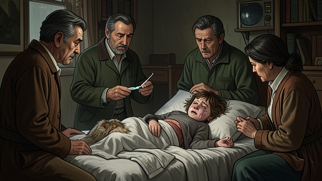 A Sick Child from "Leave the World Behind". A Sick Child Crisis at Home Archie’s fever, vomiting, and lost teeth turn the abstract emergency into a threat to one family member.