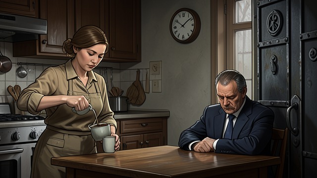 A Composed Host from "Leave the World Behind". A Composed Host Keeping the House in Order Ruth offers coffee, attends to the household, and tries to behave like a considerate host.