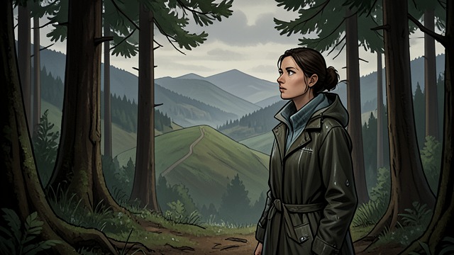 Finding the Route from "Leave the World Behind". Finding the Route Memory in the Landscape Rose recalls the way to the neighboring property by recognizing trees, slopes, and other landmarks.