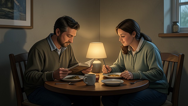 A Familiar Marriage from "Leave the World Behind". A Familiar Marriage Shared Habits Amanda and Clay have been married for years and understand many of one another’s routines.