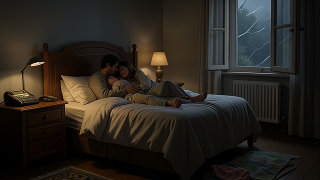 A Shared Night of Fear from "Leave the World Behind". A Shared Night of Fear Children in the Family Bed Amanda and Clay bring Archie and Rose close after further noises.