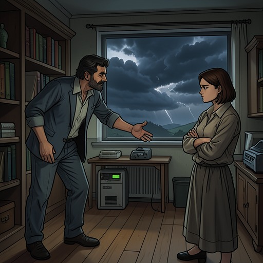 The Family’s Search for Direction from "Leave the World Behind". This flow traces the household’s escalating disagreements over whether to leave, seek help, or remain together in the country house.