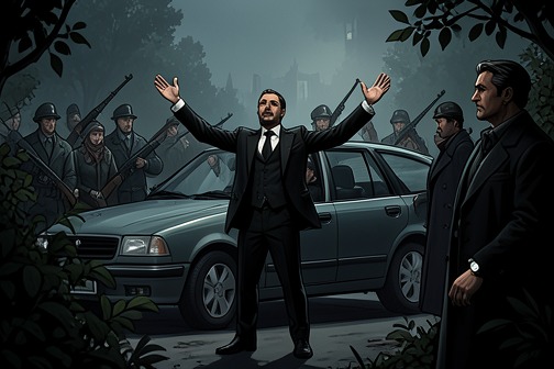 Assassination of Don Pedro Áviles from "The Power of the Dog". Don Pedro Áviles is assassinated in an operation presented as an arrest for American observers.