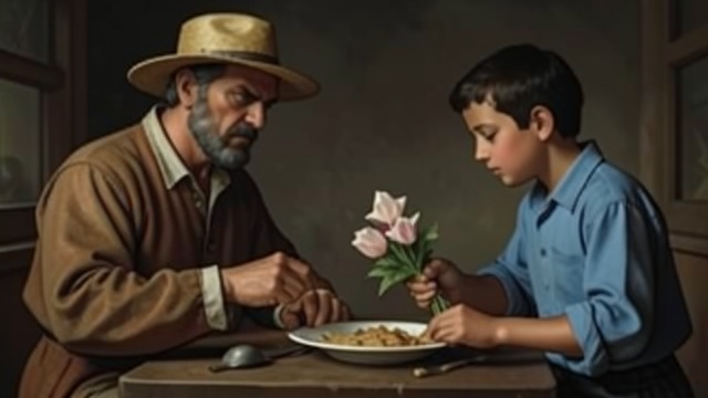 The First Encounter from "The Power of the Dog". The First Encounter A Public Insult Phil notices Peter serving dinner and mocks the paper flowers he made.