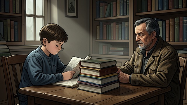 A Father’s Library from "The Power of the Dog". A Father’s Library Learning at Home Peter studies the medical books Johnny brings home and reads well beyond his years.