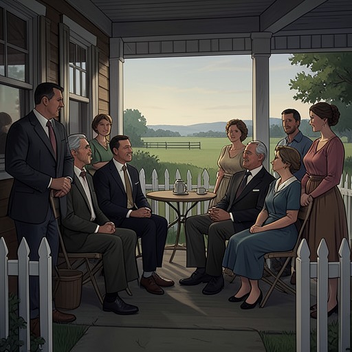 The Burbank Family’s Social Performance from "The Power of the Dog". This flow traces how wealth, manners, and inherited status shape encounters between the Burbanks and the surrounding community.