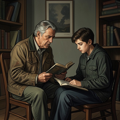 Johnny and Peter’s Inheritance from "The Power of the Dog". This flow traces the emotional and intellectual inheritance Johnny passes to Peter, from affection to medical knowledge.