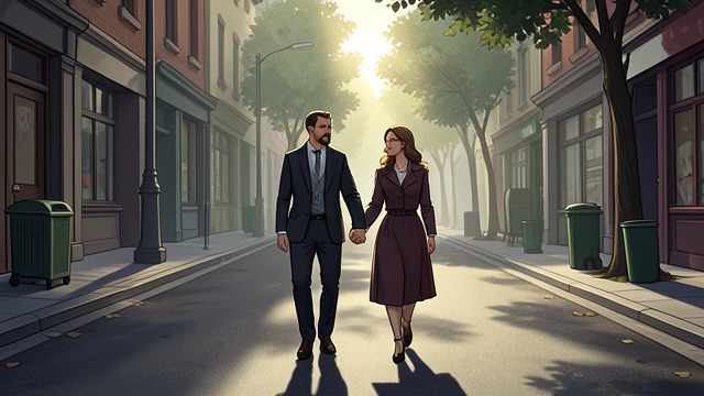 A Walk at Daybreak from "Butcher's Crossing". A Quiet Invitation The Early-Morning Encounter Andrews meets Francine on the street as she returns from an early walk.