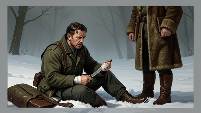 The Hand Lost to Winter from "Butcher's Crossing". The Hand Lost to Winter A dangerous injury Hoge tells Andrews that he lost his right hand after a fall left it exposed to freezing weather during a blizzard.