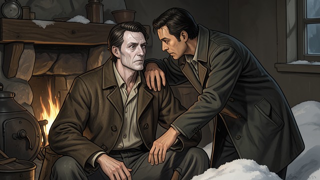 The Blizzard’s Aftermath from "Butcher's Crossing". A Companion Lost to Shock Survival Under the Snow Andrews emerges from his hide shelter to find Miller and Hoge buried in snow.