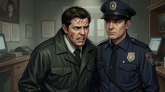 Michael's Broken Jaw from "The Godfather". Michael's Broken Jaw Official Violence Mark McCluskey breaks Michael's jaw while hiding behind police authority.