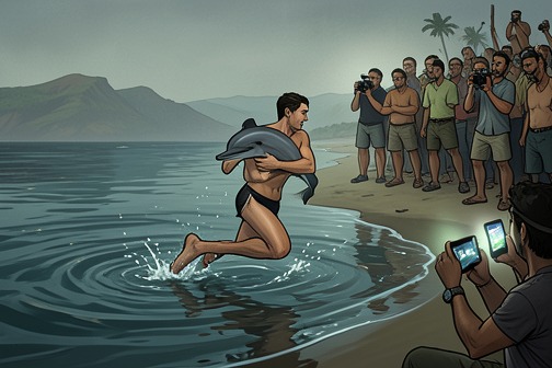Impostor Rises to Fame as "Dolphin Savior" from "Made for Love". The rise of Dolphin Savior (Impostor Singer) begins with a real rescue and an image that quickly escapes its subject.