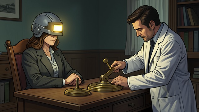 The Helmet’s Warning from "Made for Love". The Helmet’s Warning A diagnostic intervention Byron uses the helmet’s diagnostic capacity to identify the severity of Hazel’s father’s illness.