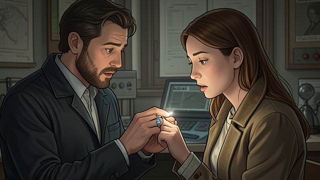 A Panic Engagement from "Made for Love". A Panic Engagement A programmed proposal Byron proposes marriage with a ring containing monitoring technology.