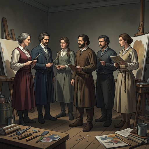 The Collection's Recurring Artists from "The King in Yellow". This flow follows artists across the stories as they seek beauty, companionship, and identity while their work exposes hidden instability.