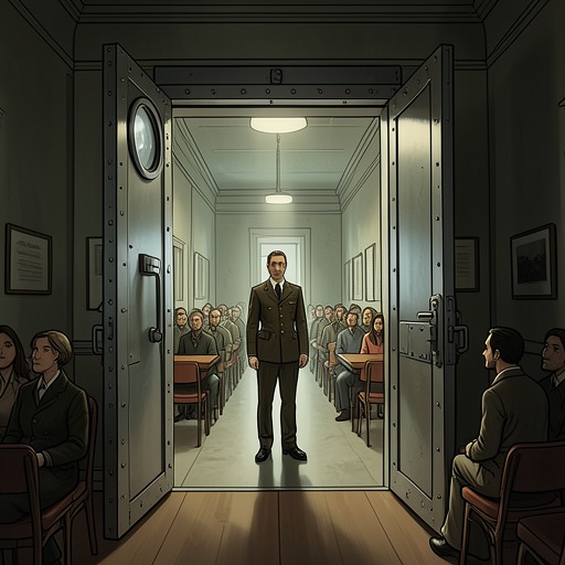 The Government Lethal Chamber from "The King in Yellow". This flow traces the Lethal Chamber from public inauguration to its role as a recurring emblem of normalized despair.