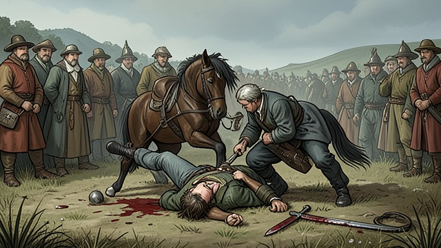 The Last Denial from "The Last Duel". The Last Denial Combat and defeat Le Gris fights Jean in the enclosed field and appears strong, but loses his horse and falls during the struggle.