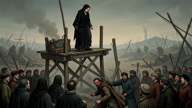 The Reunion from "The Last Duel". The Reunion Waiting at the field Marguerite watches Jean fight from a black-draped scaffold, knowing defeat could mean her death.